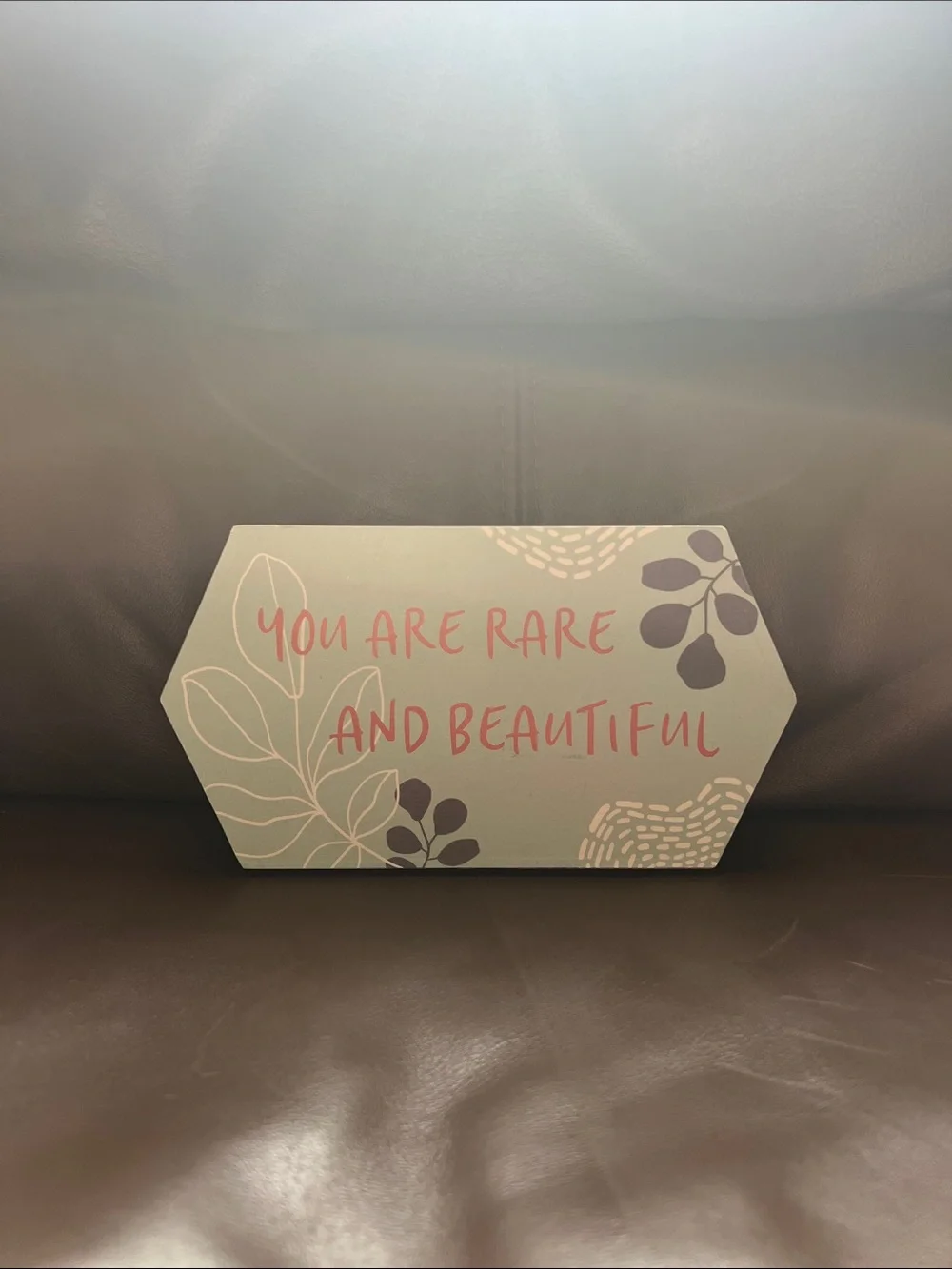 You Are Rare And Beautiful Wall Plaque - Sage Green & Coral